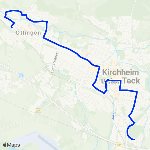 VVS Ruftaxi Kirchheim (T) Altvaterweg - Ötlingen map