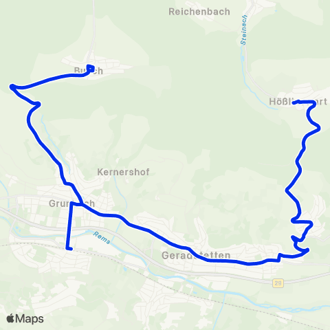 VVS Grunbach - Buoch - Hebsack - Rohrbronn map