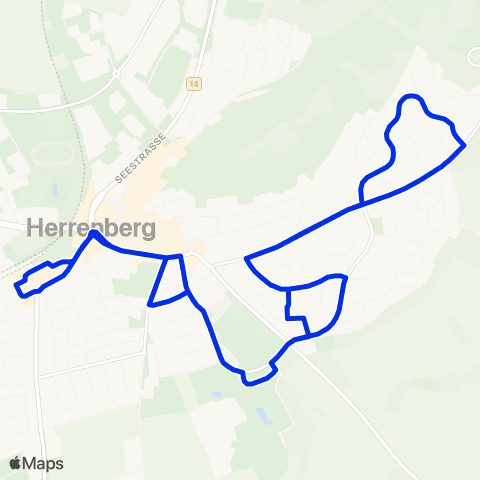 VVS Herrenberg ZOB - Ehbühl - Waldfriedhof map