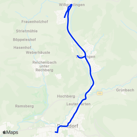 VVS Donzdorf - Reichenbach u.R. - Wißgoldingen map