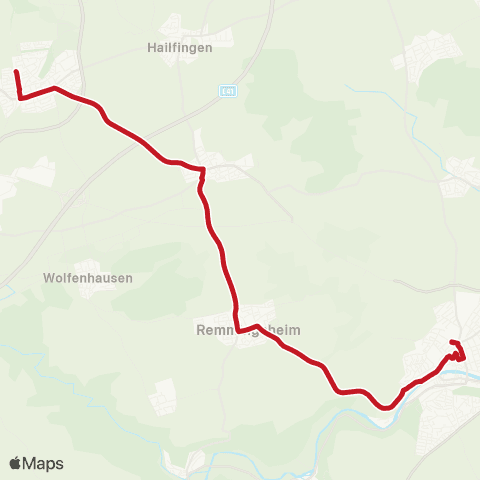 VVS Rottenburg (N) - Remmingsheim - Seebronn - Bondorf map
