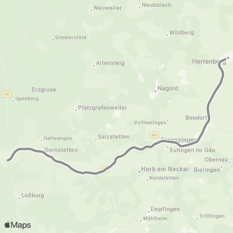 VVS Herrenberg - Freudenstadt map