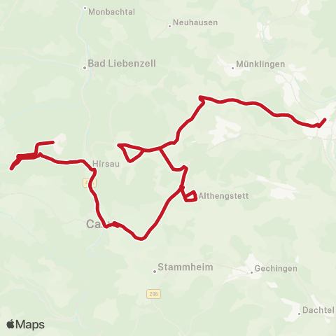 VVS Hirsau - Calw - Althengstett - Weil der Stadt map