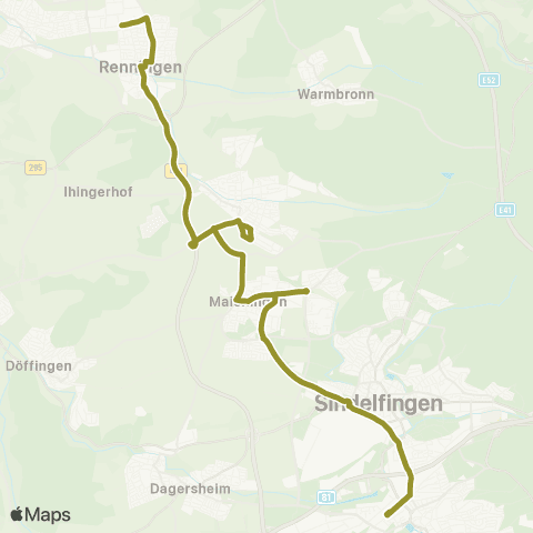 VVS Böblingen - Renningen (Schienenersatzverkehr) map
