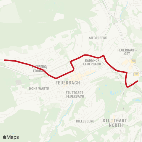 VVS Feuerbach Pfostenwäldle - Pragsattel map