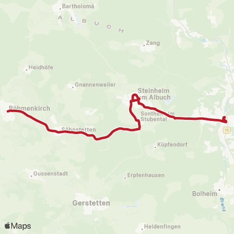 VVS Heidenheim - Söhnstetten - Böhmenkirch map