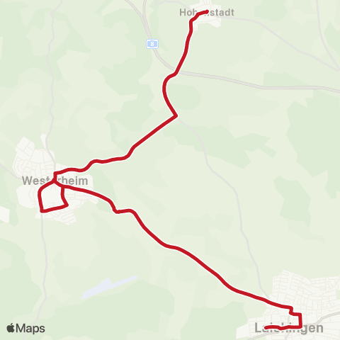 VVS Hohenstadt - Westerheim - Laichingen ( - Heroldstatt) map
