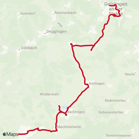VVS (Laichingen - Merklingen) - Aufhausen - Geislingen map