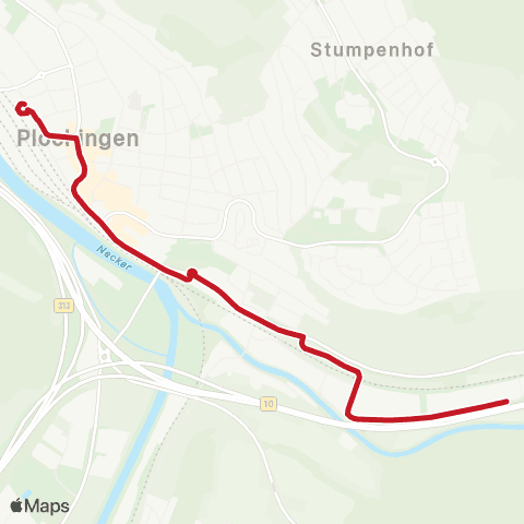 VVS Plochingen ZOB - Gewerbegebiet Filsallee map