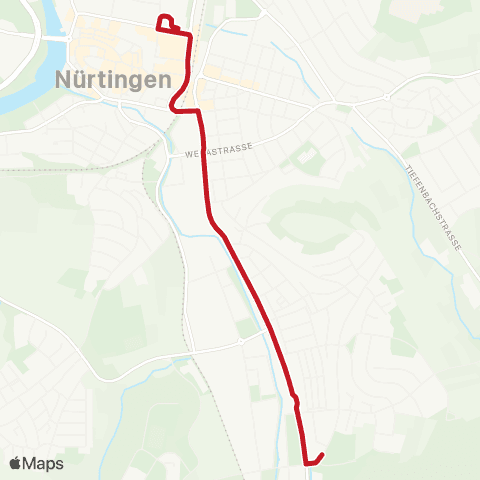 VVS Nürtingen ZOB - Neuffener Straße - Schelmenwasen map