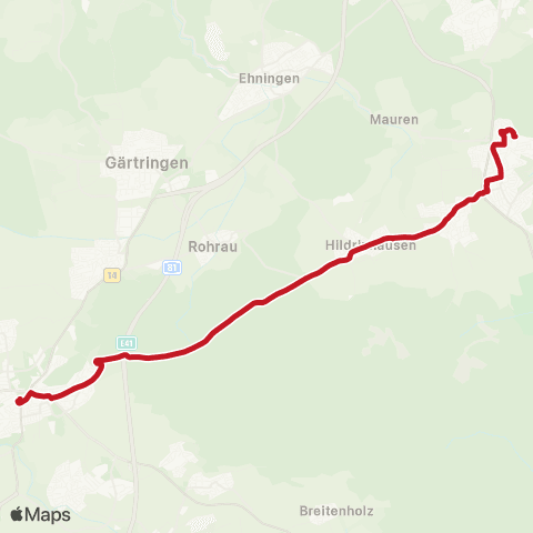 VVS Herrenberg ZOB - Hildrizhausen - Holzgerlingen map