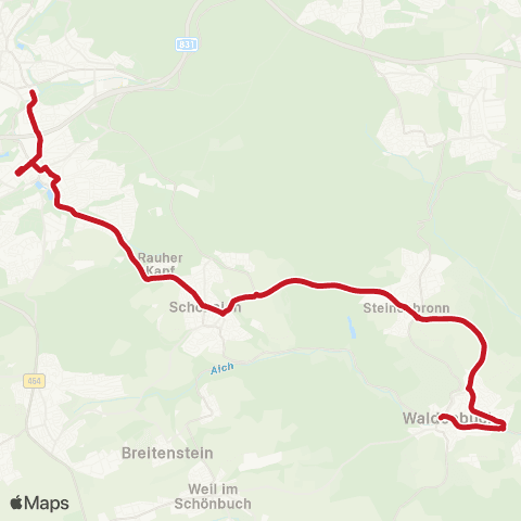 VVS Böblingen - Schönaich - Waldenbuch map