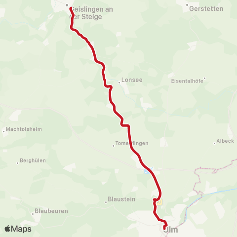 VVS Stuttgart - Göppingen (Schienenersatzverkehr) map