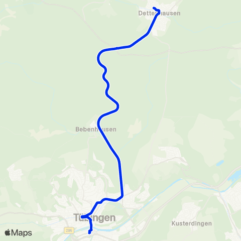 VVS Dettenhausen - Tübingen map