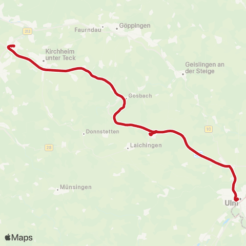 VVS Wendlingen - Merklingen (Schienenersatzverkehr) map