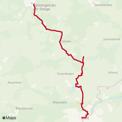 VVS Ulm - Amstetten - Geislingen map