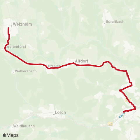 VVS Welzheim - Alfdorf - Mutlangen - Schwäbisch Gmünd map