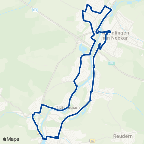 VVS Wendlingen (N) - Köngen - Unterensingen - Nürtingen - Oberboihingen - Wendlingen (N) map