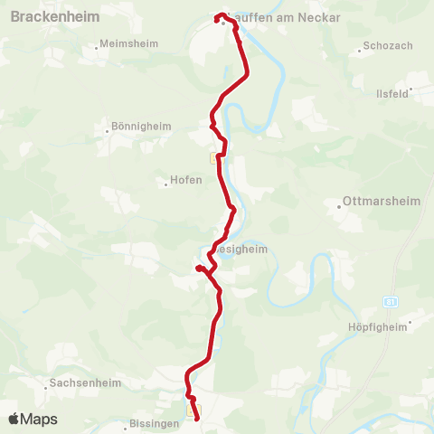 VVS Reutlingen - Plochingen (Schienenersatzverkehr) map