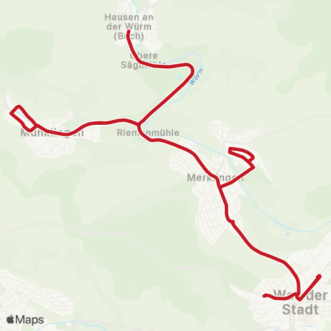 VVS Schülerverkehr: Weil der Stadt - Merklingen - Münklingen - Hausen map