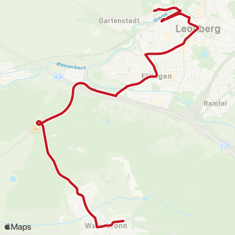 VVS Schülerverkehr: Leonberg / Ramtel - Eltingen - Warmbronn map