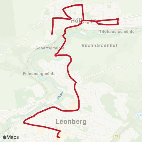 VVS Schülerverkehr: Leonberg - Höfingen map