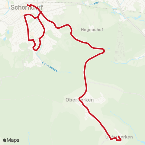 VVS Unterberken - Oberberken - Schorndorf map