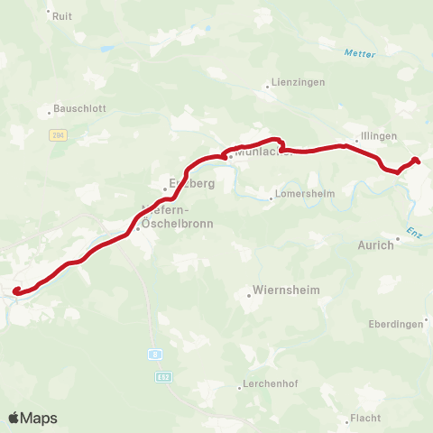 VVS Bietigheim - Vaihingen (E) - Mühlacker map