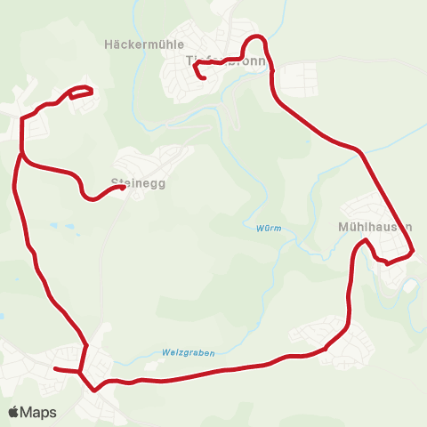 VVS Schülerverkehr: Tiefenbronn - Neuhausen - Steinegg map