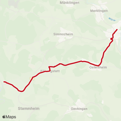 VVS Weil der Stadt - Ostelsheim (Ersatzverkehr) map