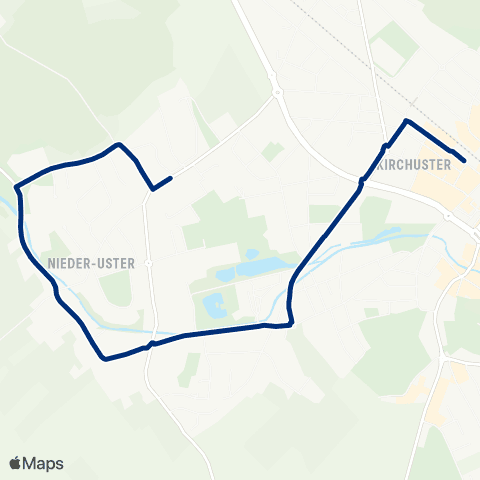 VZO - Verkehrsbetriebe Zürichsee und Oberland Uster, Bahnhof - Uster, Pfannenstielstrasse map
