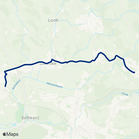 VZO - Verkehrsbetriebe Zürichsee und Oberland Bubikon, Bahnhof - Dürnten, J.-C.-Heerstrasse map
