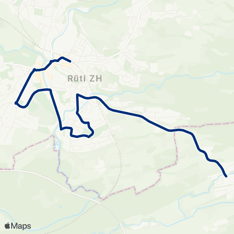 VZO - Verkehrsbetriebe Zürichsee und Oberland Rüti ZH, Bahnhof - Rüti ZH, Bahnhof map