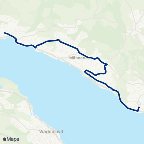 VZO - Verkehrsbetriebe Zürichsee und Oberland Meilen, Bahnhof - Stäfa, Bahnhof map