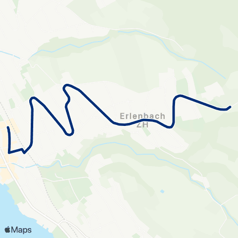 VZO - Verkehrsbetriebe Zürichsee und Oberland Erlenbach ZH, Bahnhof - Erlenbach ZH, Trottgatter map