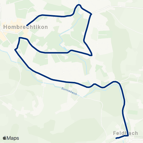 VZO - Verkehrsbetriebe Zürichsee und Oberland Hombrechtikon, Post - Feldbach, Bahnhof map