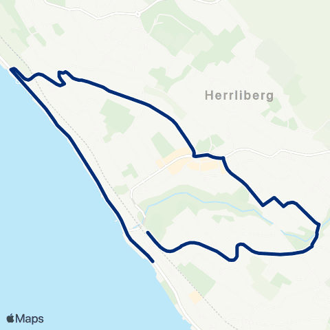 VZO - Verkehrsbetriebe Zürichsee und Oberland Herrliberg-Feldmeilen, Bahnhof - Herrliberg-Feldmeilen,Bhf West map