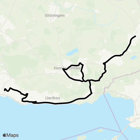 VZO - Verkehrsbetriebe Zürichsee und Oberland Stäfa, Bahnhof - Bubikon, Dorf map