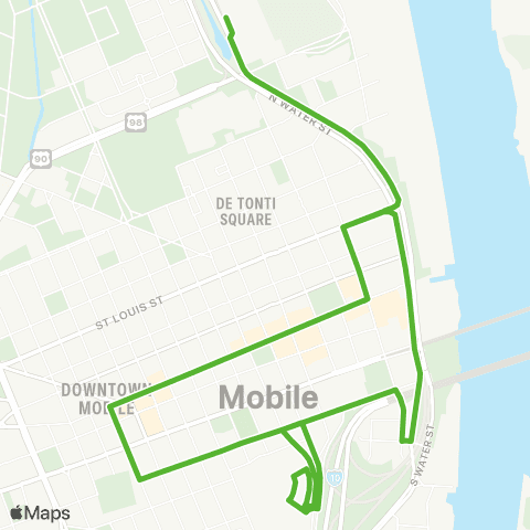 The Wave Downtown Circulator map