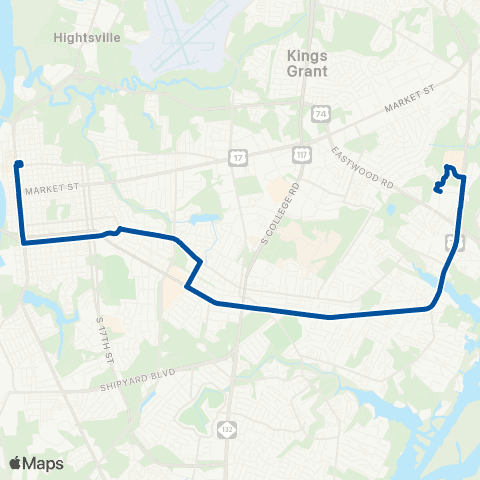 Wave Transit Oleander Dr map