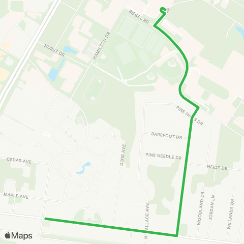 UNCW Seahawk Shuttle Green Shuttle map
