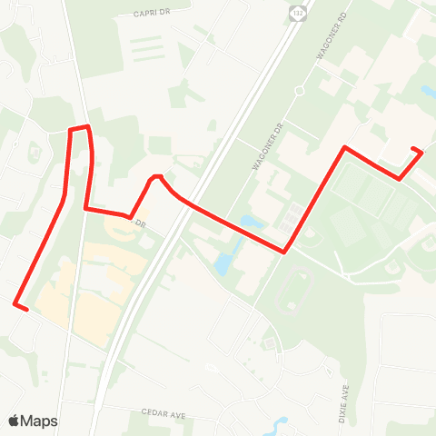 UNCW Seahawk Shuttle Red Shuttle map