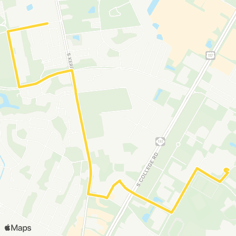 UNCW Seahawk Shuttle Yellow Shuttle map