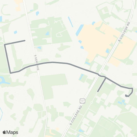 UNCW Seahawk Shuttle Grey Shuttle map