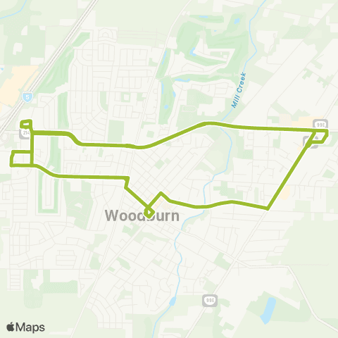 Woodburn Transit System Express Loop map