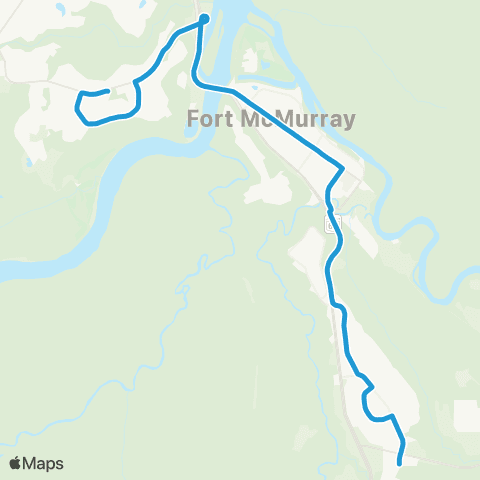 Wood Buffalo Transit Route 1 Thick / Gregoire map