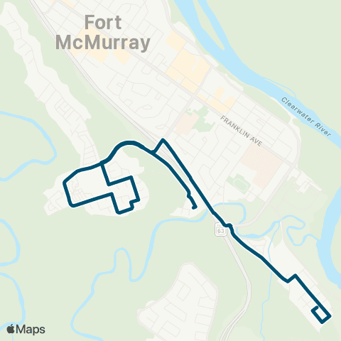 Wood Buffalo Transit Abasan / Waterways map
