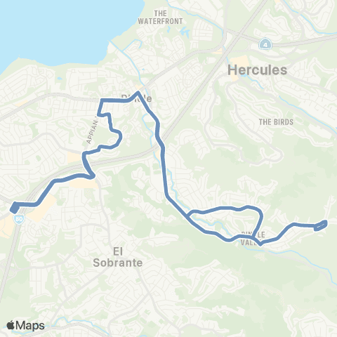 WestCAT Pinole Val - Old Town Pinole - Richmond Pkwy TC map