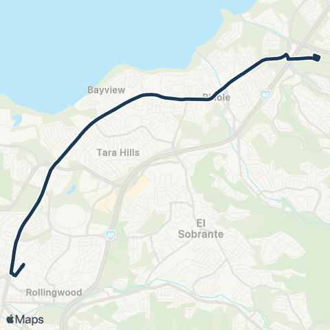 WestCAT Hercules TC - Pinole - Contra Costa Coll map