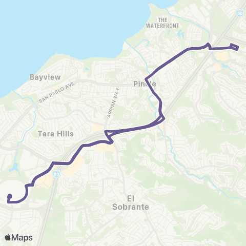 WestCAT Hercules - Pinole - Richmond Pkwy TC - Hilltop Mall map